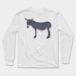 Donkey cartoon illustration Long Sleeve T-Shirt